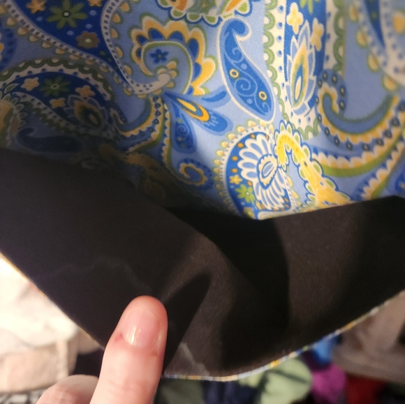 Blue and Yellow Paisley Crossbody Purse Medium - Picture 5 of 5